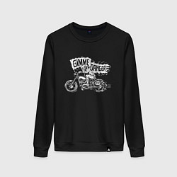 Свитшот хлопковый женский Gimme danger - motorcycle - motto, цвет: черный