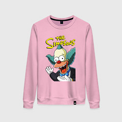Свитшот хлопковый женский Krusty the clown, цвет: светло-розовый