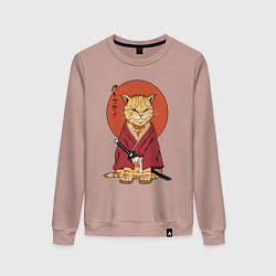 Женский свитшот Samurai kimono cat