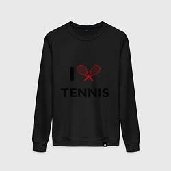 Свитшот хлопковый женский I Love Tennis, цвет: черный