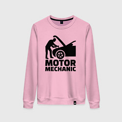 Свитшот хлопковый женский Motor mechanic, цвет: светло-розовый