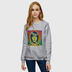 Свитшот хлопковый женский Brian Jones Digital Glitch Art, цвет: меланж — фото 2