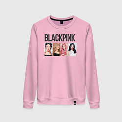 Свитшот хлопковый женский Корейская поп-группа Blackpink, анимационный стиль, цвет: светло-розовый