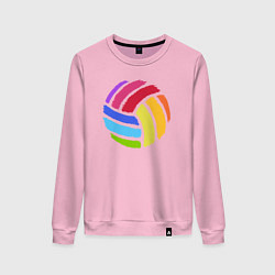 Свитшот хлопковый женский Rainbow volleyball, цвет: светло-розовый