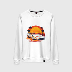Свитшот хлопковый женский Ретро Феррари, цвет: белый