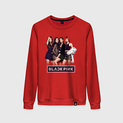 Свитшот хлопковый женский Rose Blackpink kpop, цвет: красный