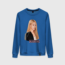 Свитшот хлопковый женский Blackpink Rose music, цвет: синий