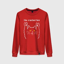 Свитшот хлопковый женский The Cranberries rock cat, цвет: красный