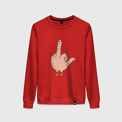 Женский свитшот Пошлая птичка - смешной фак