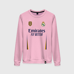 Свитшот хлопковый женский Лука Модрич ФК Реал Мадрид форма 2324 домашняя, цвет: светло-розовый