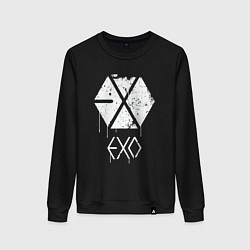 Свитшот хлопковый женский EXO лого, цвет: черный