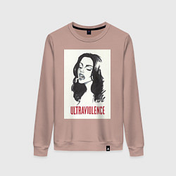 Свитшот хлопковый женский Ultraviolence, цвет: пыльно-розовый