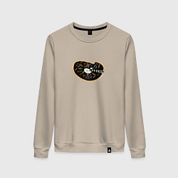 Свитшот хлопковый женский Музыкальная пицца, цвет: миндальный