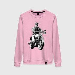 Свитшот хлопковый женский Biker horns, цвет: светло-розовый