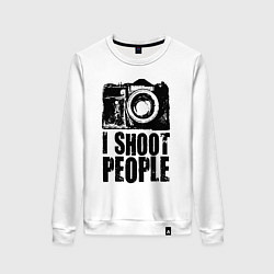 Свитшот хлопковый женский Shoot photographer, цвет: белый