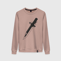 Свитшот хлопковый женский CS нож, цвет: пыльно-розовый