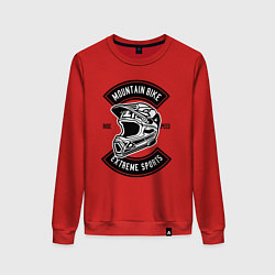 Свитшот хлопковый женский Mountain bike helmet, цвет: красный
