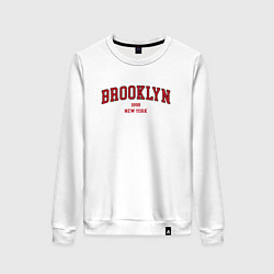 Свитшот хлопковый женский Brooklyn New York, цвет: белый