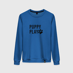 Свитшот хлопковый женский Puppy Play, цвет: синий