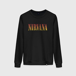 Свитшот хлопковый женский Nirvana logo, цвет: черный