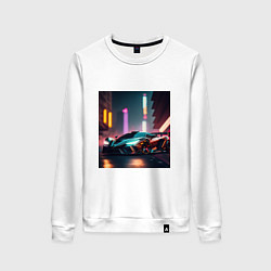 Свитшот хлопковый женский Суперавто, цвет: белый