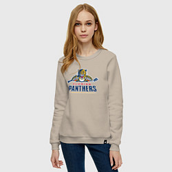 Свитшот хлопковый женский Florida panthers - hockey team, цвет: миндальный — фото 2