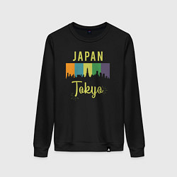 Свитшот хлопковый женский Токио Япония, цвет: черный