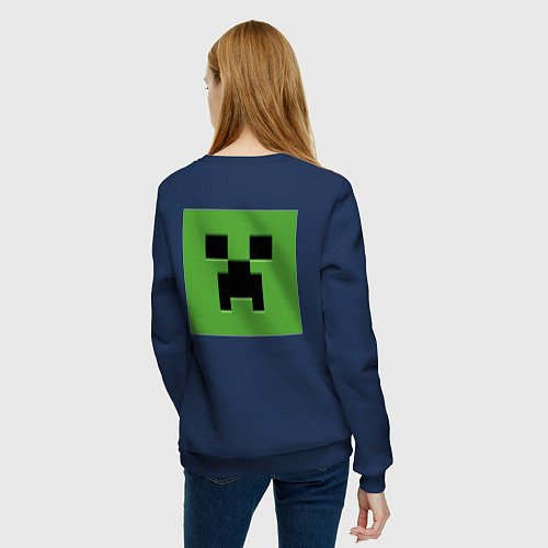 Женский свитшот Minecraft creeper face / Тёмно-синий – фото 4