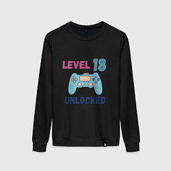 Свитшот хлопковый женский 18 уровень жизни, цвет: черный