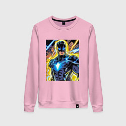 Свитшот хлопковый женский Супергерой комиксов, цвет: светло-розовый