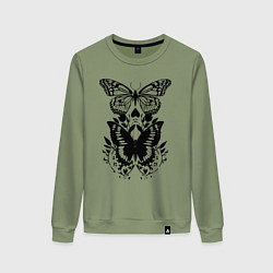 Женский свитшот Две бабочки - татуировка