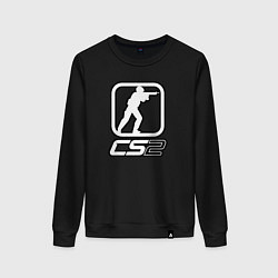 Свитшот хлопковый женский CS2 logo, цвет: черный