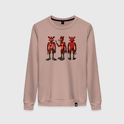 Свитшот хлопковый женский Три Фокси, цвет: пыльно-розовый