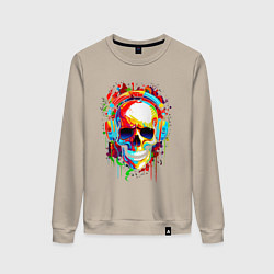 Женский свитшот Красочный череп в очках