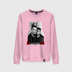 Свитшот хлопковый женский Depeche Mode - Dave Gahan and Martin Gore, цвет: светло-розовый