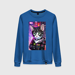 Женский свитшот Глазастый городской котёнок