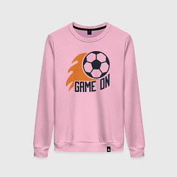 Свитшот хлопковый женский Game on football, цвет: светло-розовый