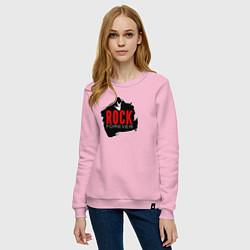 Свитшот хлопковый женский Rock forever, цвет: светло-розовый — фото 2