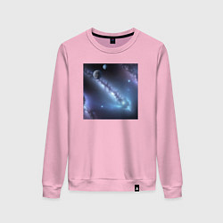 Свитшот хлопковый женский Космическая система, цвет: светло-розовый