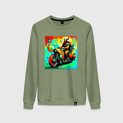 Женский свитшот Викинг на мотоцикле