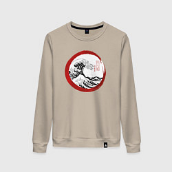 Женский свитшот Волна от Канагава