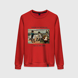 Свитшот хлопковый женский There is nothing we can do, цвет: красный