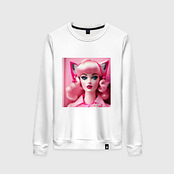 Свитшот хлопковый женский Barbie cat, цвет: белый