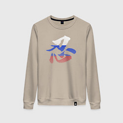 Женский свитшот Иероглиф-ниндзя-триколор