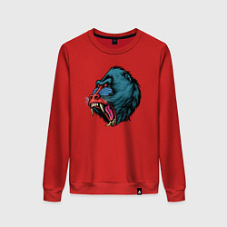 Свитшот хлопковый женский Mandrill monkey, цвет: красный