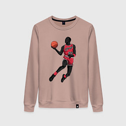 Свитшот хлопковый женский Retro Jordan, цвет: пыльно-розовый