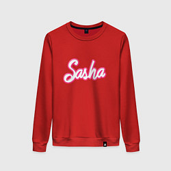 Женский свитшот Саша шрифтом барби - объемный шрифт
