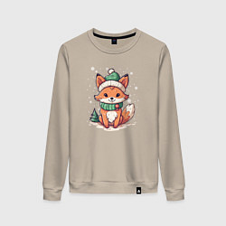 Женский свитшот Милая новогодняя лисичка