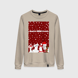 Женский свитшот Семья лам на новогодних каникулах