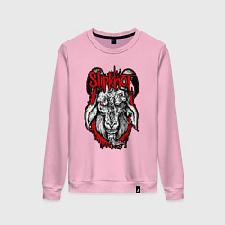 Свитшот хлопковый женский Slipknot - rotten goat, цвет: светло-розовый